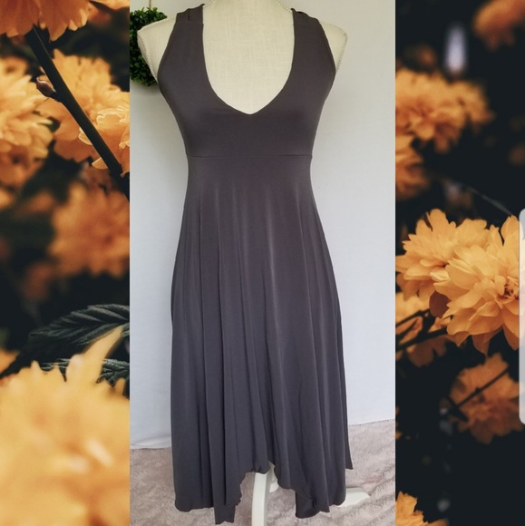 Moda International Dresses & Skirts - Moda Dress Halter V-Neck XS Gray Crisscross